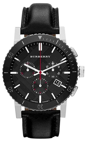 Buy Shop Burberry The City Black Dial Black Leather Strap Watch for Men - BU9382 USA Online