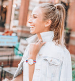 Buy Shop Daniel Wellington Classic Canterbury White Dial Two Tone NATO Strap Watch For Women - DW00100030 USA Online