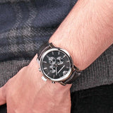 Buy Shop Emporio Armani Classic Chronograph Black Dial Black Leather Strap Watch For Men - AR0431 USA Online