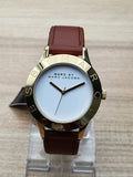 Marc Jacobs Blade White Dial Brown Leather Strap Watch for Women - MBM1218