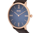 Buy Shop Hugo Boss Jackson Blue Dial Black Leather Strap Watch for Men - 1513371 USA Online