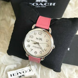 Buy Shop Coach Delancey White Dial Pink Leather Strap Watch for Women - 14502717 USA Online