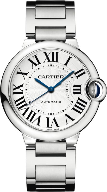 Buy Shop Cartier Ballon Bleu De Cartier Silver Dial Silver Steel Strap Watch for Women - WSBB0048 USA Online