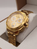 Buy Shop Versace Dylos Chronograph Gold Dial Gold Steel Strap Watch for Men - VQC040015 USA Online
