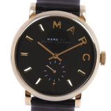 Marc Jacobs Baker Black Dial Black Leather Strap Watch for Women - MBM1269