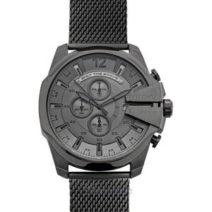 Buy Shop Diesel Mega Chief Chronograph Black Dial Black Mesh Strap Watch For Men - DZ4527 USA Online