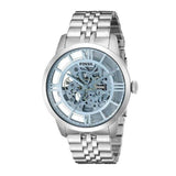 Buy Shop Fossil Townsman Automatic Skeleton Blue Dial Silver Steel Strap Watch for Men - ME3073 USA Online