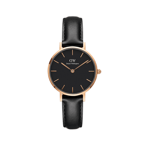 Buy Shop Daniel Wellington Classic Petite Sheffield Black Dial Black Leather Strap Watch For Women - DW00100224 USA Online