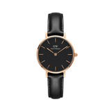 Buy Shop Daniel Wellington Classic Petite Sheffield Black Dial Black Leather Strap Watch For Women - DW00100224 USA Online