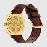 Buy Shop Gucci Grip Quartz Gold Dial Maroon Leather Strap Watch For Women - YA157413 USA Online
