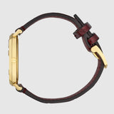 Buy Shop Gucci Grip Quartz Gold Dial Maroon Leather Strap Watch For Women - YA157413 USA Online