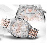 Buy Shop Emporio Armani Sportivo Chronograph Silver Dial Two Tone Steel Strap Watch For Men - AR5999 USA Online