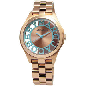Buy Shop Marc Jacobs Henry Rose Gold Dial Rose Gold Steel Strap Watch for Women - MBM3296 USA Online