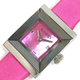 Buy Shop Gucci G-Frame Square Fuchsia Mother of Pearl Dial Fuchsia Leather Strap Watch For Women - YA128533 USA Online