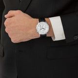 Buy Shop Emporio Armani Classic Chronograph Silver Dial Black Leather Strap Watch For Men - AR2432 USA Online