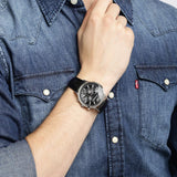 Buy Shop Emporio Armani Renato Chronograph Black Dial Black Leather Strap Watch For Men - AR2447 USA Online