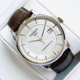 Buy Shop Tissot Luxury Powermatic 80 Silver Dial Brown Leather Strap Watch For Men - T086.407.16.031.00 USA Online