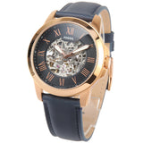 Buy Shop Fossil Grant Automatic Skeleton Blue Dial Blue Leather Strap Watch for Men - ME3102 USA Online