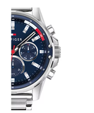 Buy Shop Tommy Hilfiger Mason Quartz Blue Dial Silver Steel Strap Watch for Men - 1791788 USA Online