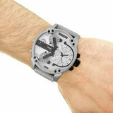 Buy Shop Diesel Mr. Daddy Chronograph Silver Dial Silver Steel Strap Watch For Men - DZ7421 USA Online
