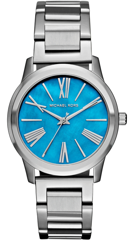 Buy Shop Michael Kors Hartman Quartz Blue Dial Silver Steel Strap Watch For Women - MK3519 USA Online