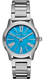 Buy Shop Michael Kors Hartman Quartz Blue Dial Silver Steel Strap Watch For Women - MK3519 USA Online