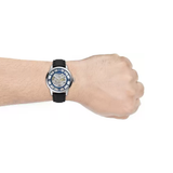 Buy Shop Fossil Townsman Automatic Skeleton Blue Dial Black Leather Strap Watch for Men - ME3200 USA Online