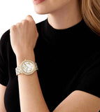 Buy Shop Michael Kors Camille Three-Hand Crystals White Dial Gold Steel Strap Watch for Women - MK4800 USA Online