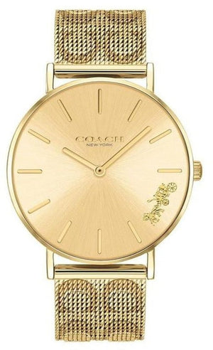Buy Shop Coach Perry Gold Dial Gold Mesh Bracelet Watch for Women - 14503342 USA Online