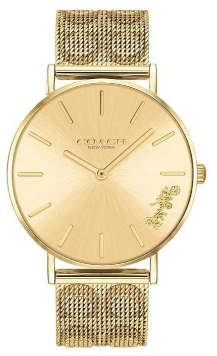 Buy Shop Coach Perry Gold Dial Gold Mesh Bracelet Watch for Women - 14503342 USA Online