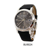 Burberry Heritage Grey Dial Black Leather Strap Watch for Men - BU9024