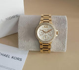 Michael Kors Mini Camille Chronograph White Dial Rose Gold Steel Strap Watch For Women - MK6844