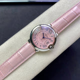 Buy Shop Cartier Ballon Bleu De Cartier Pink Dial Pink Leather Strap Watch for Women - WSBB0007 USA Online