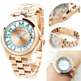 Buy Shop Marc Jacobs Henry Rose Gold Dial Rose Gold Steel Strap Watch for Women - MBM3296 USA Online