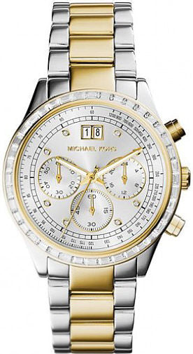 Buy Shop Michael Kors Brinkley Chronograph Silver Dial Two Tone Steel Strap Watch for Women - MK6188 USA Online
