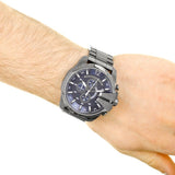 Buy Shop Diesel Mega Chief Chronograph Blue Dial Black Steel Strap Watch For Men - DZ4329 USA Online