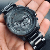 Buy Shop Michael Kors Brecken Chronograph Black Dial Black Steel Strap Watch For Men - MK8482 USA Online