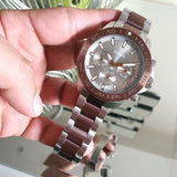 Buy Shop Fossil Bannon Multifunction Brown Dial Two Tone Steel Strap Watch for Men - BQ2502 USA Online