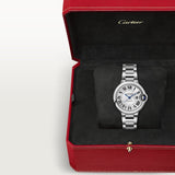 Buy Shop Cartier Ballon Bleu De Cartier Silver Dial Silver Steel Strap Watch for Women - WSBB0044 USA Online