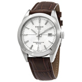 Buy Shop Tissot Gentleman Powermatic 80 Silicium Silver Dial Brown Leather Strap Watch For Men - T127.407.16.031.01 USA Online