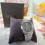 Bulova Classic Collection Multifunction Grey Dial Silver Steel Strap Watch for Men - 96C148