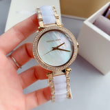 Buy Shop Michael Kors Parker Mother of Pearl Dial Two Tone Steel Strap Watch for Women - MK6400 USA Online
