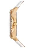 Buy Shop Michael Kors Sage Three-Hand Mother of Pearl White Dial White Leather Strap Watch for Women - MK4818 USA Online