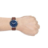 Buy Shop Fossil Retro Pilot Chronograph Blue Dial Brown Leather Strap Watch for Men - FS5832 USA Online