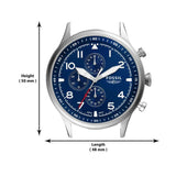 Buy Shop Fossil Retro Pilot Chronograph Blue Dial Brown Leather Strap Watch for Men - FS5832 USA Online