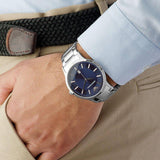 Buy Shop Emporio Armani Renato Blue Dial Silver Steel Strap Watch For Men - AR2477 USA Online