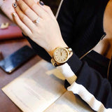 Buy Shop Michael Kors Slim Runway Crystals Gold Dial Gold Steel Strap Watch for Women - MK3632 USA Online