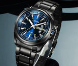 Citizen Eco Drive Blue Dial Black Steel Strap Watch For Men - AW0024-58LB