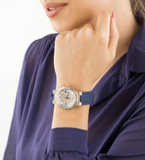 Buy Shop Guess Moonlight Diamonds White Dial Blue Rubber Strap Watch for Women - GW0257L3 USA Online