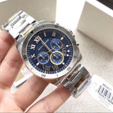 Buy Shop Michael Kors Brecken Chronograph Blue Dial Two Tone Steel Strap Watch For Men - MK8437 USA Online